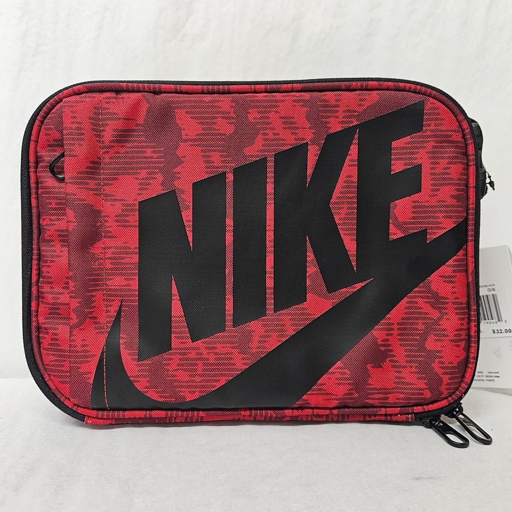 Nike Hard Shell Insulated Lunch Bag 9A2744-H24 Gym Red Black Digi Camo
